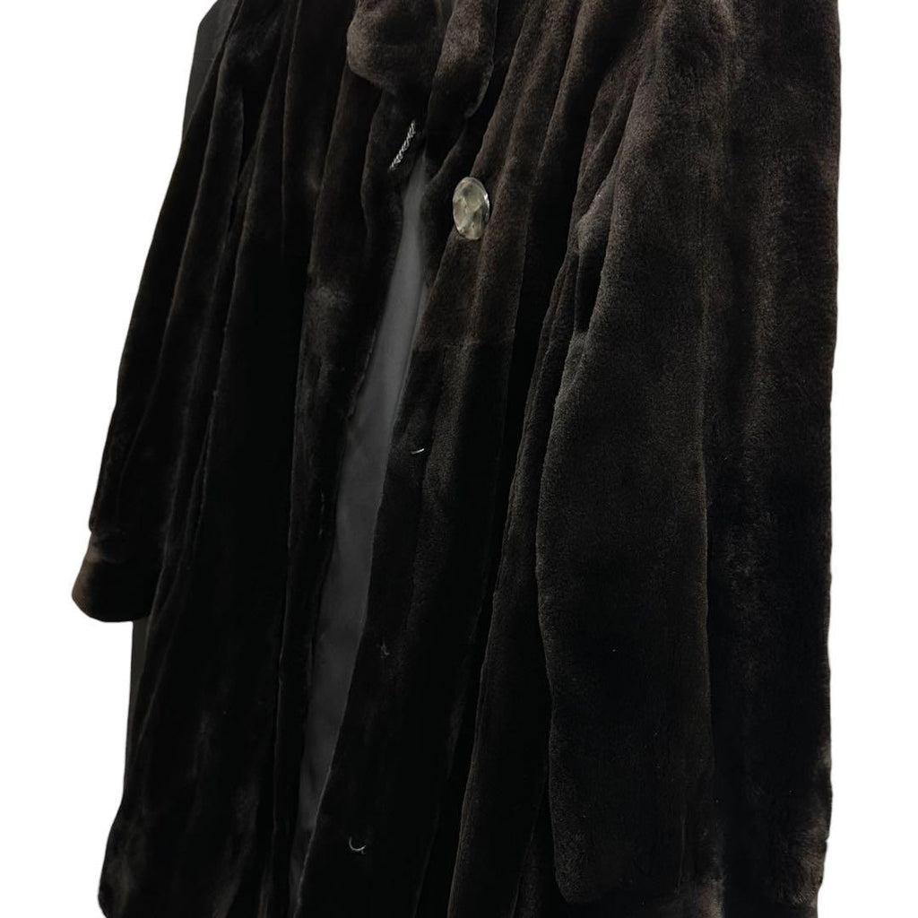 AMERICAN FUR AWARDS 4 STAR SHEARED MINK FUR LONG COAT JACKET BROWN L - image 12