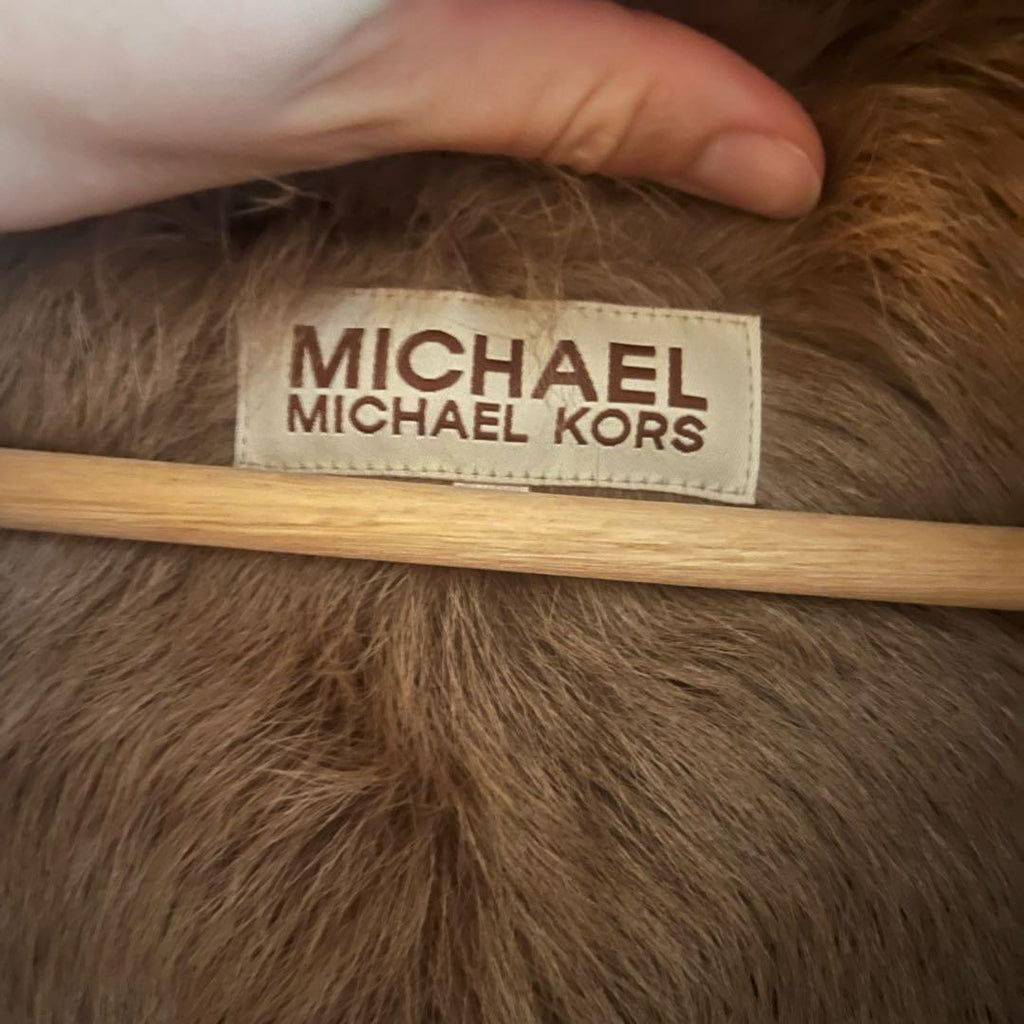 MICHAEL MICHAEL KORS REAL SHEEPSKIN MOUTON DUFFLE JACKET BEIGE SIZE 4 S - image 4