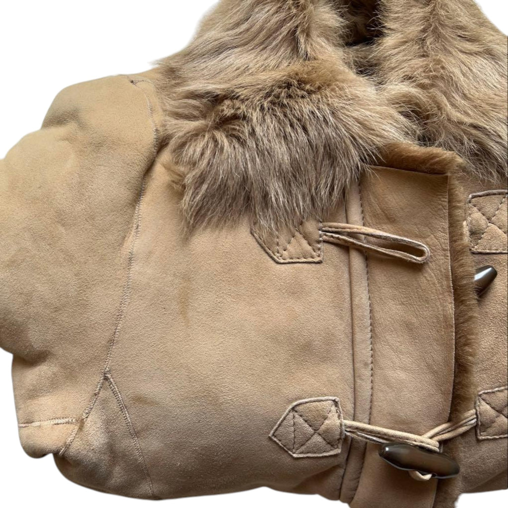MICHAEL MICHAEL KORS REAL SHEEPSKIN MOUTON DUFFLE JACKET BEIGE SIZE 4 S - image 6