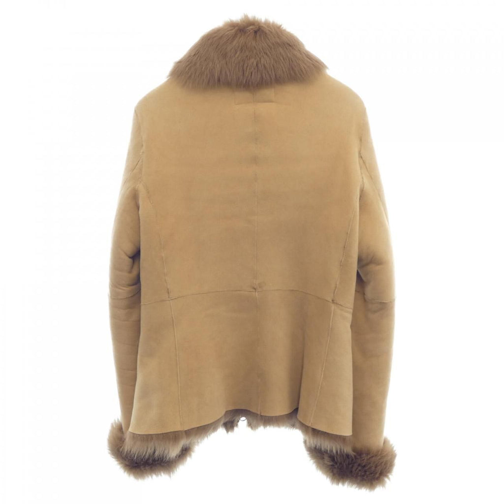 MICHAEL KORS REAL SHEEPSKIN MOUTON DUFFLE JACKET COAT BEIGE BROWN SIZE 4 S - image 2