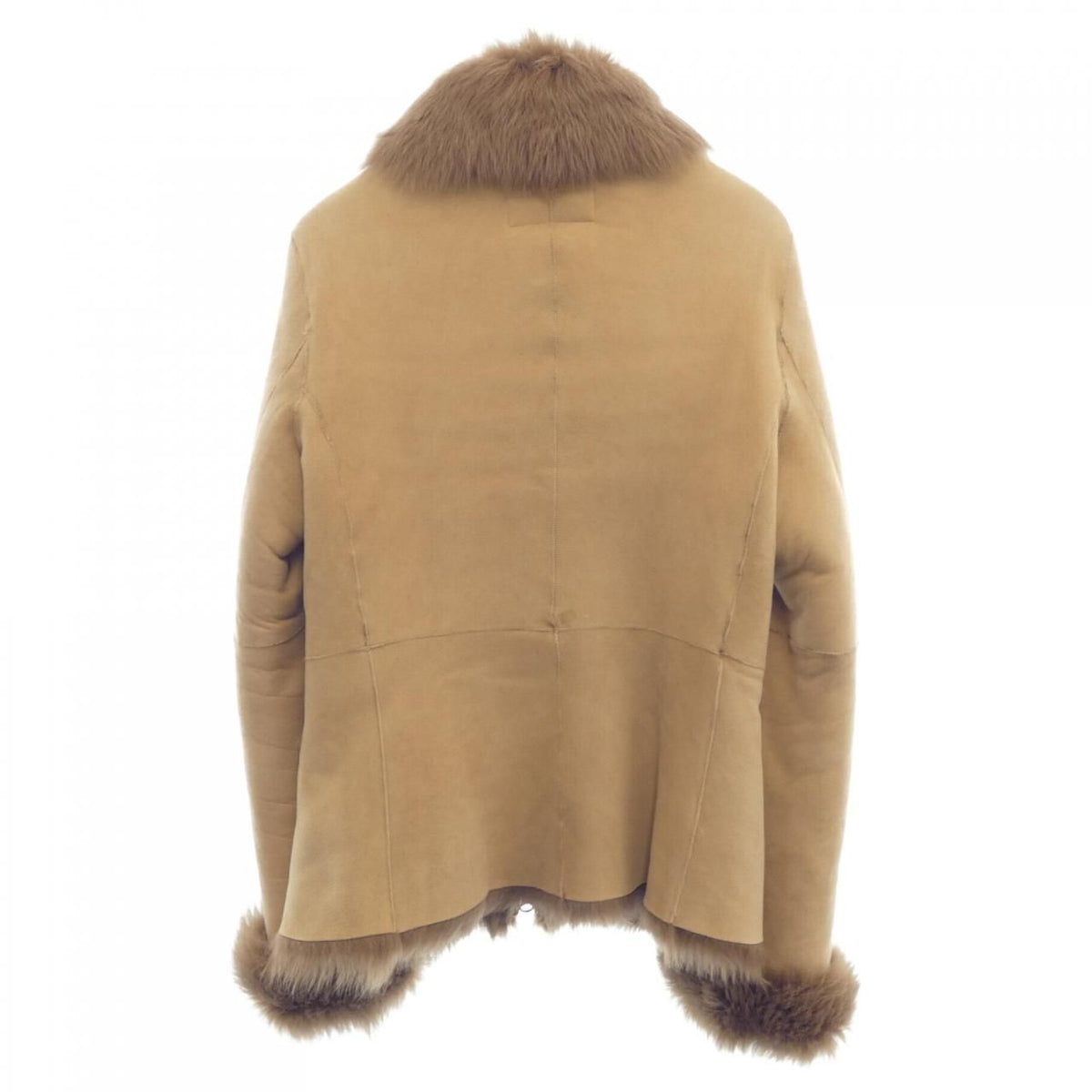MICHAEL KORS REAL SHEEPSKIN MOUTON DUFFLE JACKET COAT BEIGE BROWN SIZE 4 S - image 2