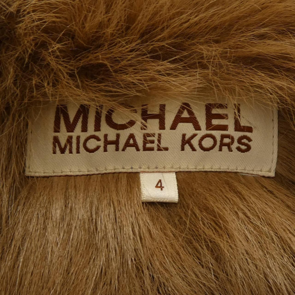 MICHAEL KORS REAL SHEEPSKIN MOUTON DUFFLE JACKET COAT BEIGE BROWN SIZE 4 S - image 4