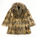 KINOSHITA REAL RACCOON FUR PATCHWORK COAT JACKET BROWN SIZE L JAPAN - image 1