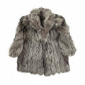SAGA FOX REAL SILVER FOX FUR COAT JACKET VOLUMINOUS FREE SIZE FROM JAPAN - image 1