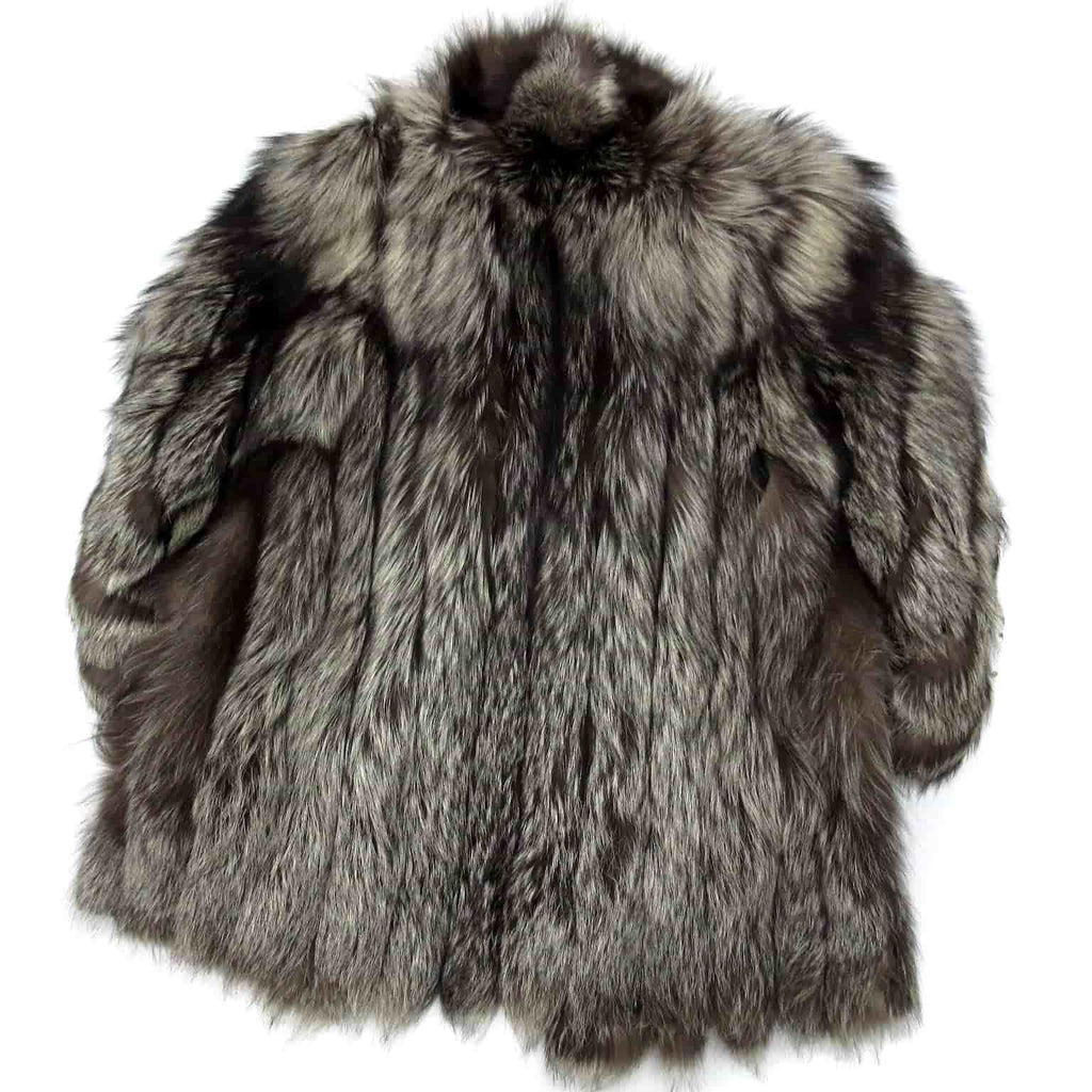 SAGA FOX REAL SILVER FOX FUR COAT JACKET VOLUMINOUS FREE SIZE FROM JAPAN - image 2