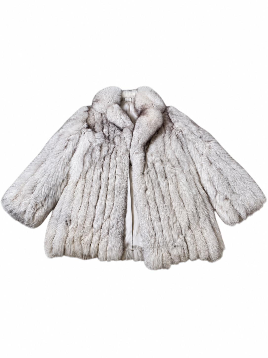 FOX REAL FUR COAT JACKET ELEGANT WARM SIZE M FROM JAPAN