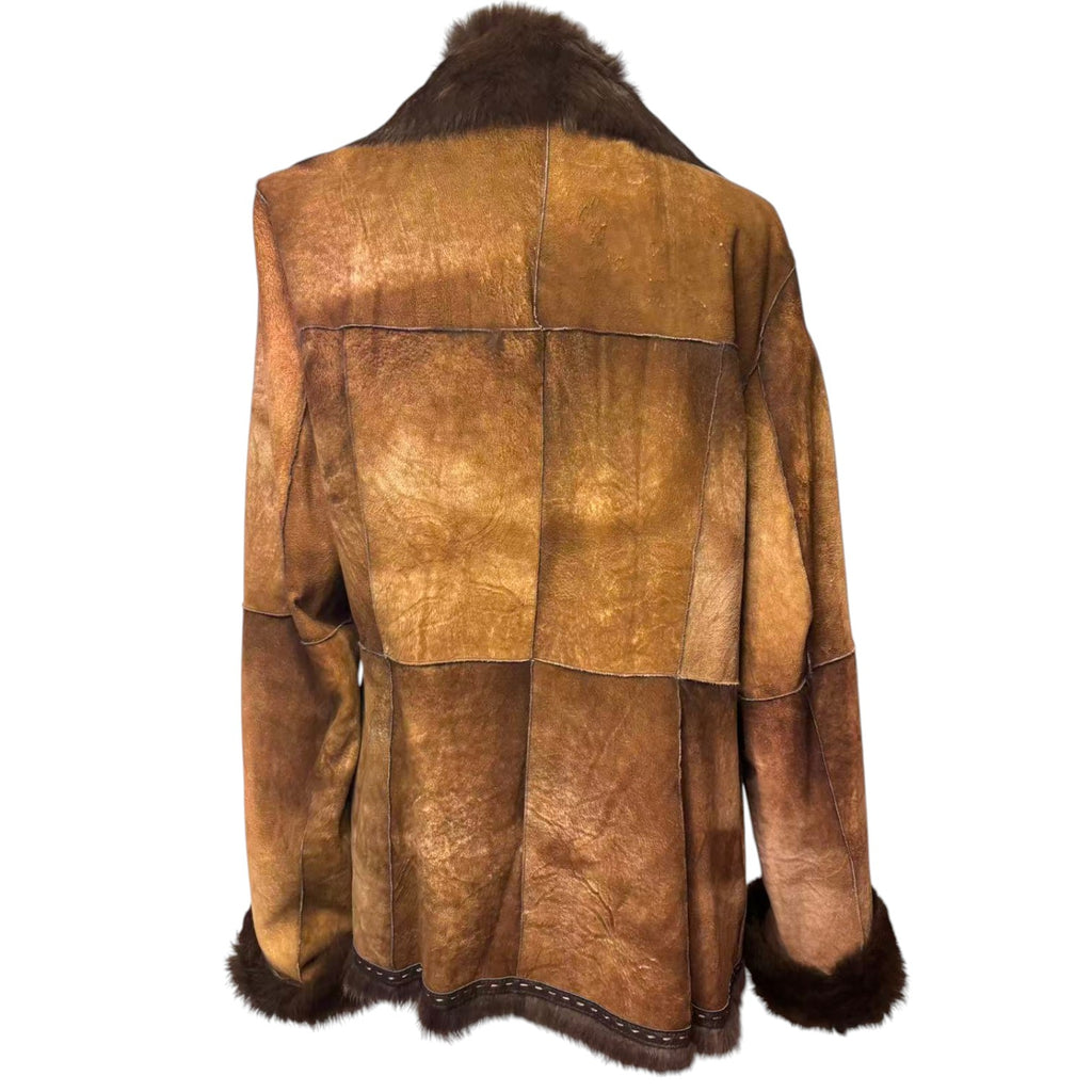 Vintage BALLEZZA sheepskin jacket with fur collar - view 7