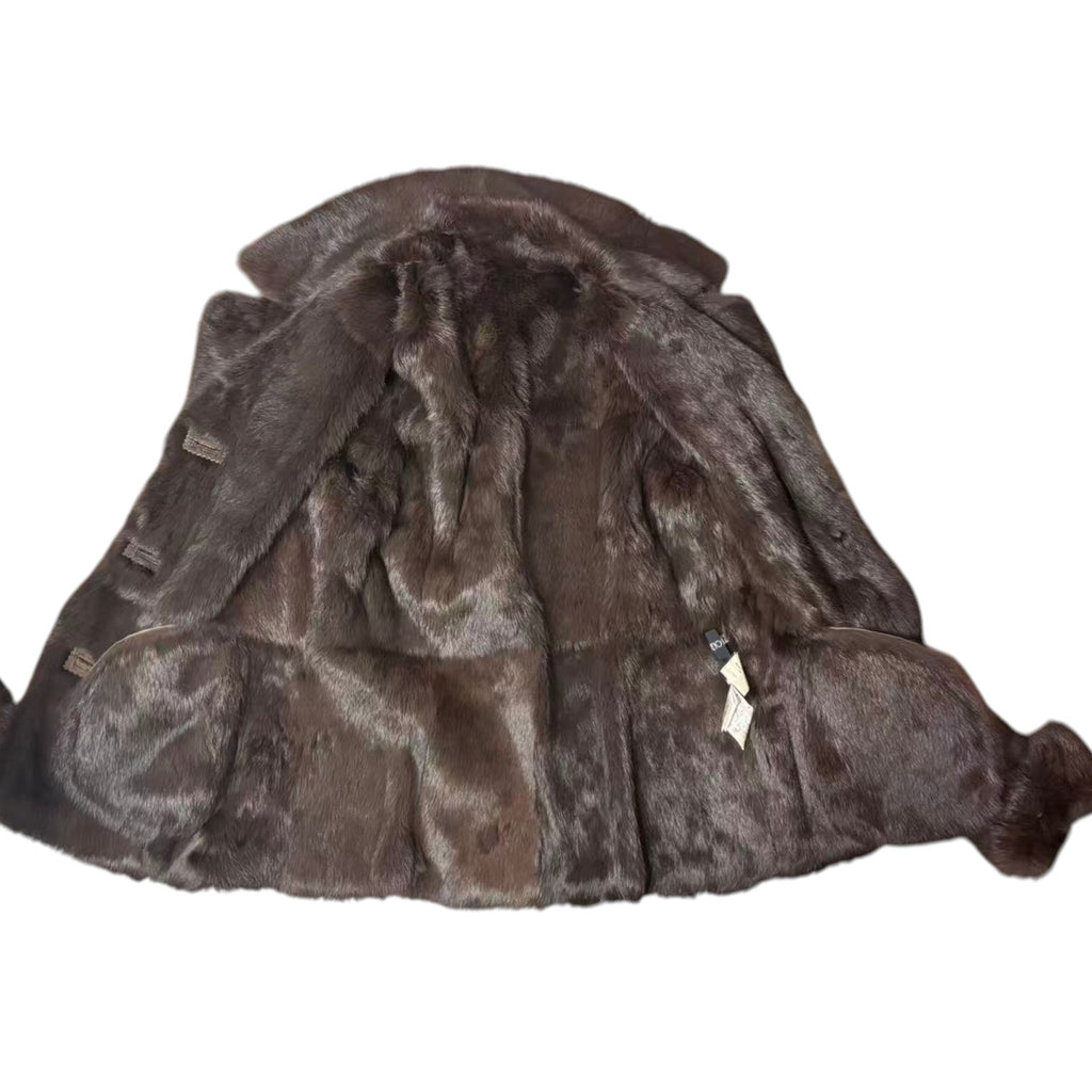 Vintage BALLEZZA sheepskin jacket with fur collar - view 8