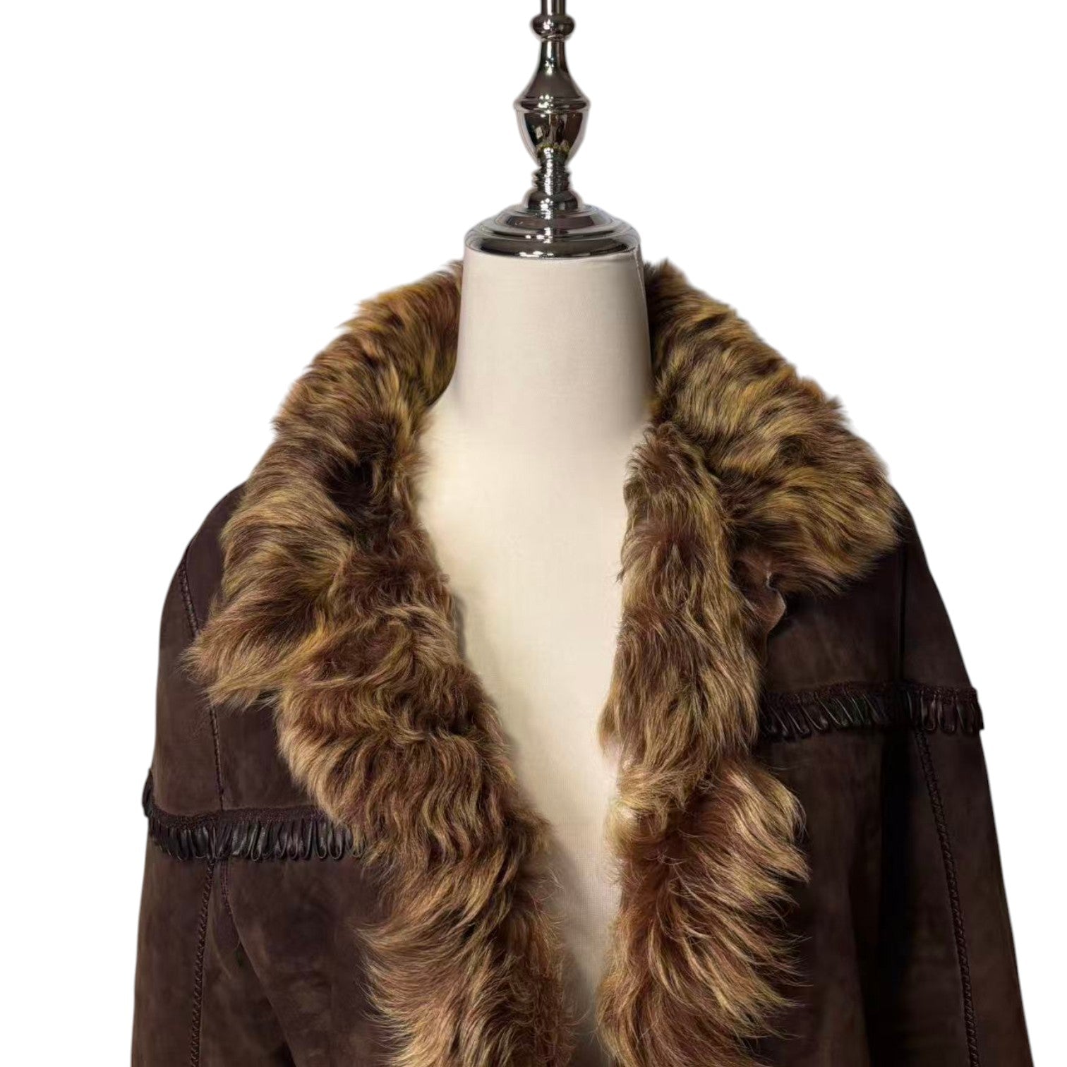 Vintage brown sheepskin shearling jacket - view 3