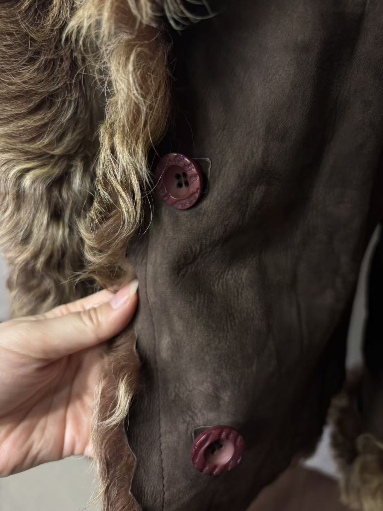 Vintage brown sheepskin shearling jacket - view 4