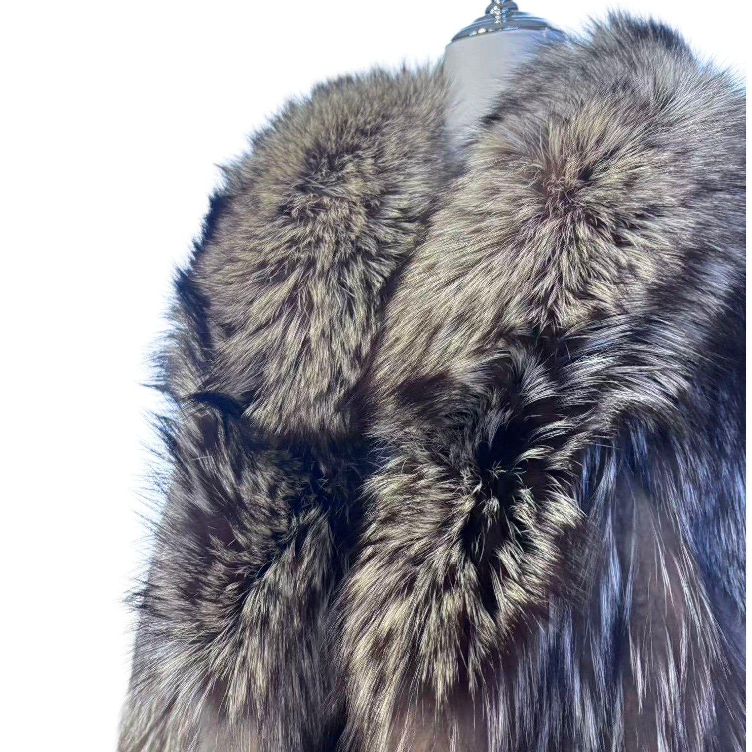 Vintage SAGA FOX silver fox fur coat - view 3
