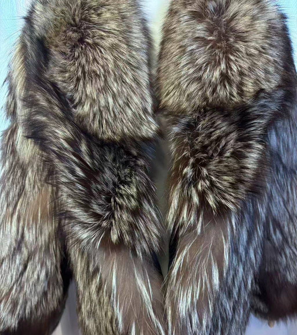 Vintage SAGA FOX silver fox fur coat - view 5