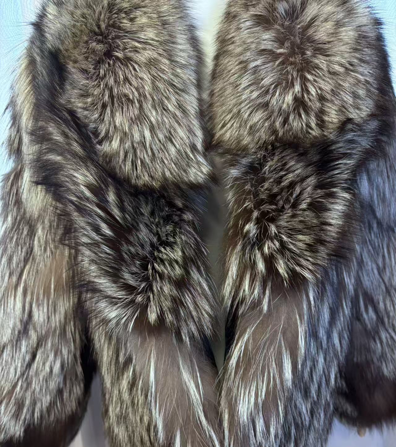 Vintage SAGA FOX silver fox fur coat - view 5