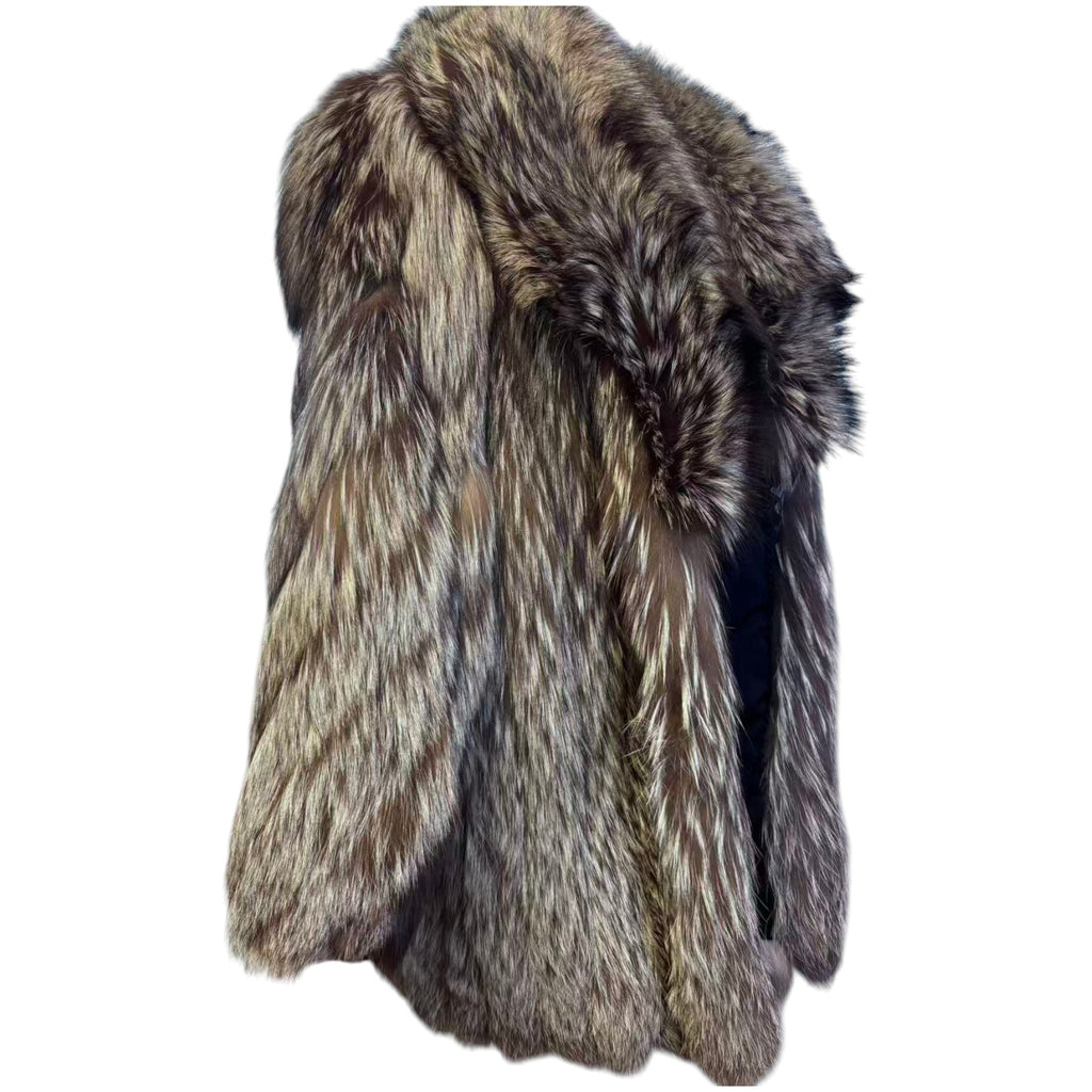 Vintage SAGA FOX silver fox fur coat - view 6