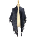 MINK FUR SHAWL BLUE GREY STOLE REAL FUR WITH ORNAMENT FROM JAPAN
