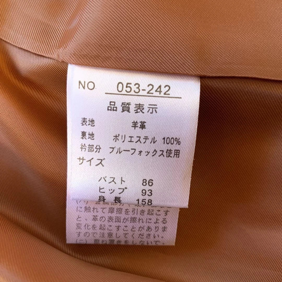 Latorre Lamb Leather Coat Voluminous Blue Fox Fur Collar Brown Size M